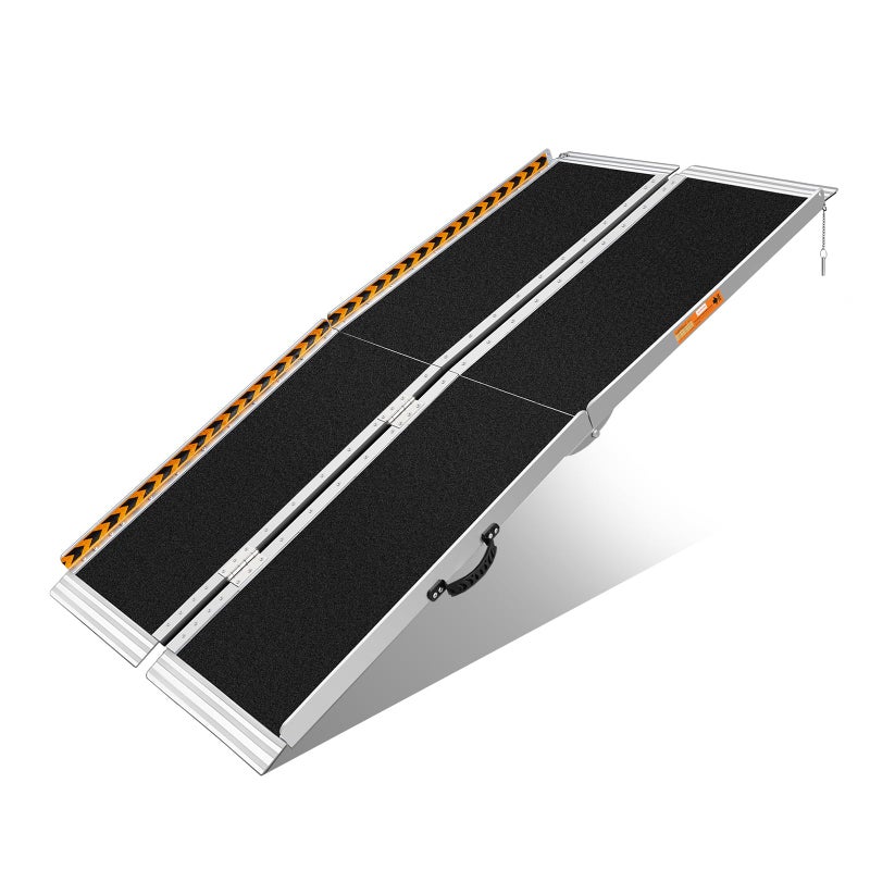 FACHNUO 6 Feet Portable Wheelchair Ramp NonSkid Aluminum Handicap Ramps with Handle Folding Threshold Wheel Chair Ramp for Home Steps Stairs Entry Threshold Doorways Scooter 800LBS Capacity