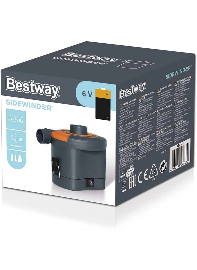 Bestway Bestway Sidewinder 6V Electric Air Pump – Compact Design with 3 Nozzles  - Image 2