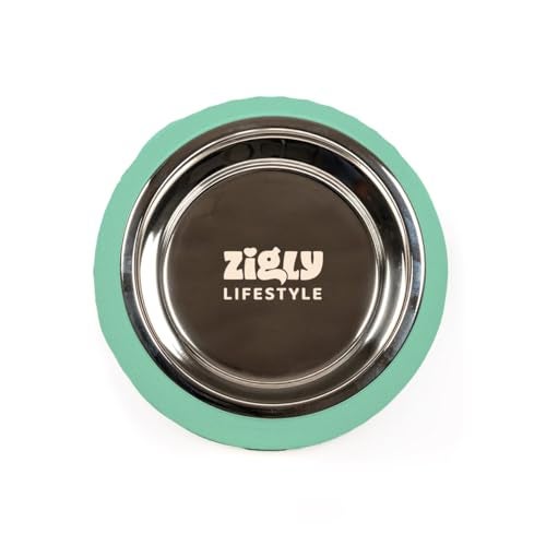 Zigly Lifestyle Pet Food Bowl | Dog Bowl for Medium Dogs & Cats | BPA-Free Melamine Bowl for Dogs with Removable Stainless Steel | Anti-Skid Dog Food Bowl - 400ml, Green - Image 5