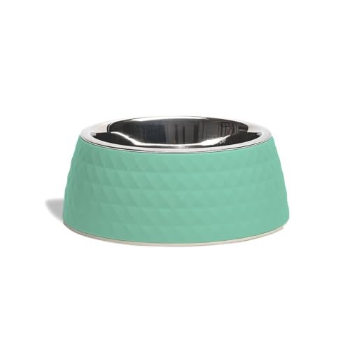 Zigly Lifestyle Pet Food Bowl | Dog Bowl for Medium Dogs & Cats | BPA-Free Melamine Bowl for Dogs with Removable Stainless Steel | Anti-Skid Dog Food Bowl - 400ml, Green - Image 1