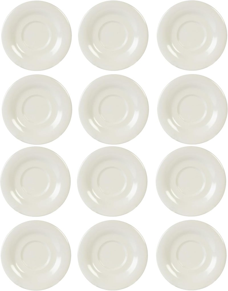 TrueCraftware TrueCraftware 512 Saucer Melamine Ivory Color Set of 12 for Bouillon CupSalad Bowl  Dishwasher Safe BreakResistant Appetizer Dessert Plates Coffee Cup Saucers Drinkware Home Cafe  - Image 1