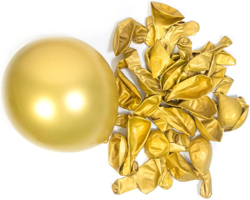 Funcart Black and Gold 8 Inches Metallic Latex Balloons (Pack of 50) for 1st Birthday Decoration/Bachelorette Party Decoration/Bridal Shower Decoration - Image 4