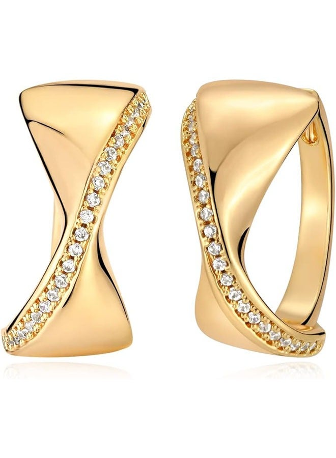 Mevecco Women Huggie Earrings Gold Hoop Sleeper 14K Gold Filled Small Simple Handmade Hypoallergenic Everyday Jewelry - Image 1