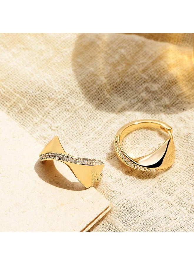 Mevecco Women Huggie Earrings Gold Hoop Sleeper 14K Gold Filled Small Simple Handmade Hypoallergenic Everyday Jewelry - Image 3