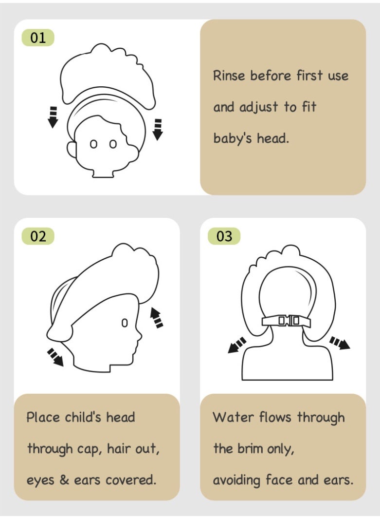 كاب دش الطفل قابل للتعديل السيليكون شامبو فيزر حمام قبعة ، الحماية الرضع الناعمة السلامة ، حماية الأذن العين غسيل الشعر الطفل معدات للطفل الصغير الأطفال الأطفال - Image 4