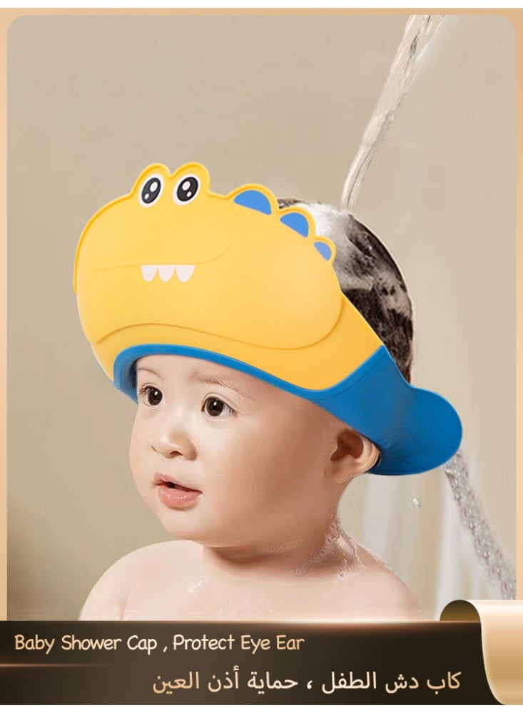 كاب دش الطفل قابل للتعديل السيليكون شامبو فيزر حمام قبعة ، الحماية الرضع الناعمة السلامة ، حماية الأذن العين غسيل الشعر الطفل معدات للطفل الصغير الأطفال الأطفال - Image 1