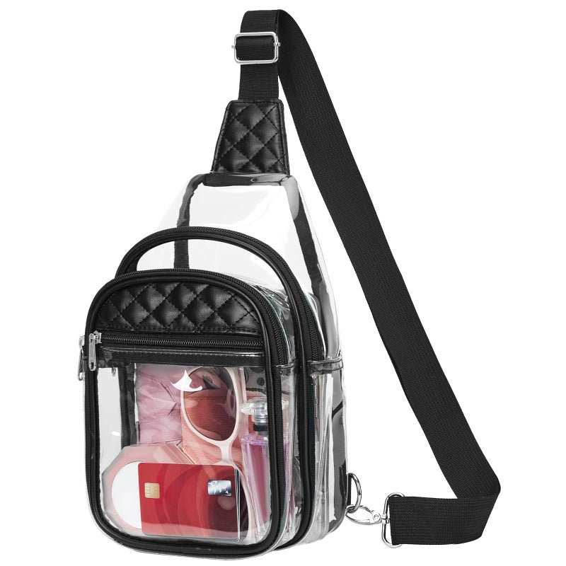 Vorspack Clear Bag for Events - Clear Crossbody Bag for Women Cross Body Bag for Concerts Festivals - Black - Image 1