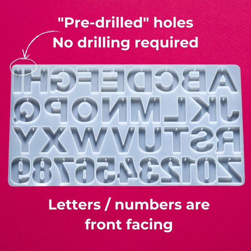 Oytra Resin Art Mould for Alphabet Keychain Making Materials DIY 3D Craft Casting Silicone Mold for Epoxy Kit for Beginners Set Letters & Number - Image 2