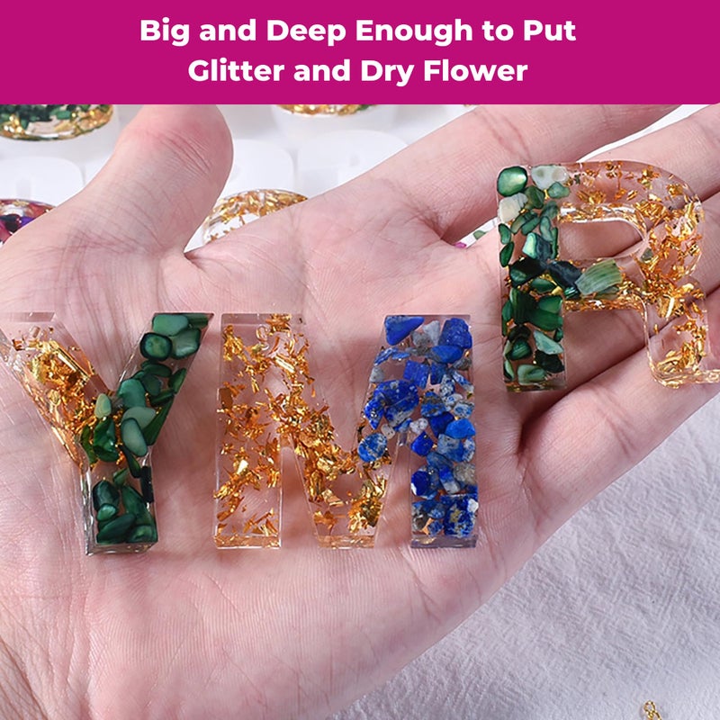 Oytra Resin Art Mould for Alphabet Keychain Making Materials DIY 3D Craft Casting Silicone Mold for Epoxy Kit for Beginners Set Letters & Number - Image 5