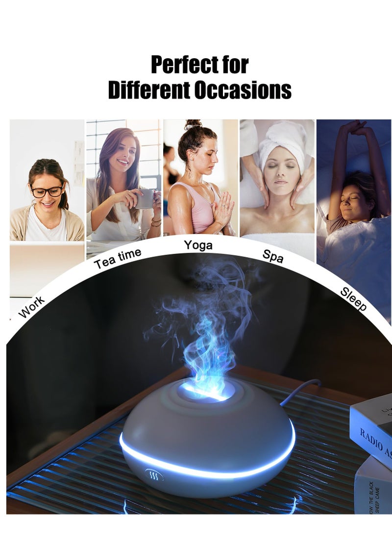 Excefore Flame Essential Oil Diffuser, Aromatherapy Essential Oil Diffuser, 200ML Ultrasonic Aromatherapy Mist Humidifier with Mute Design, Perfect for Office, Home, and Bedroom Ambiance (White) - Image 5