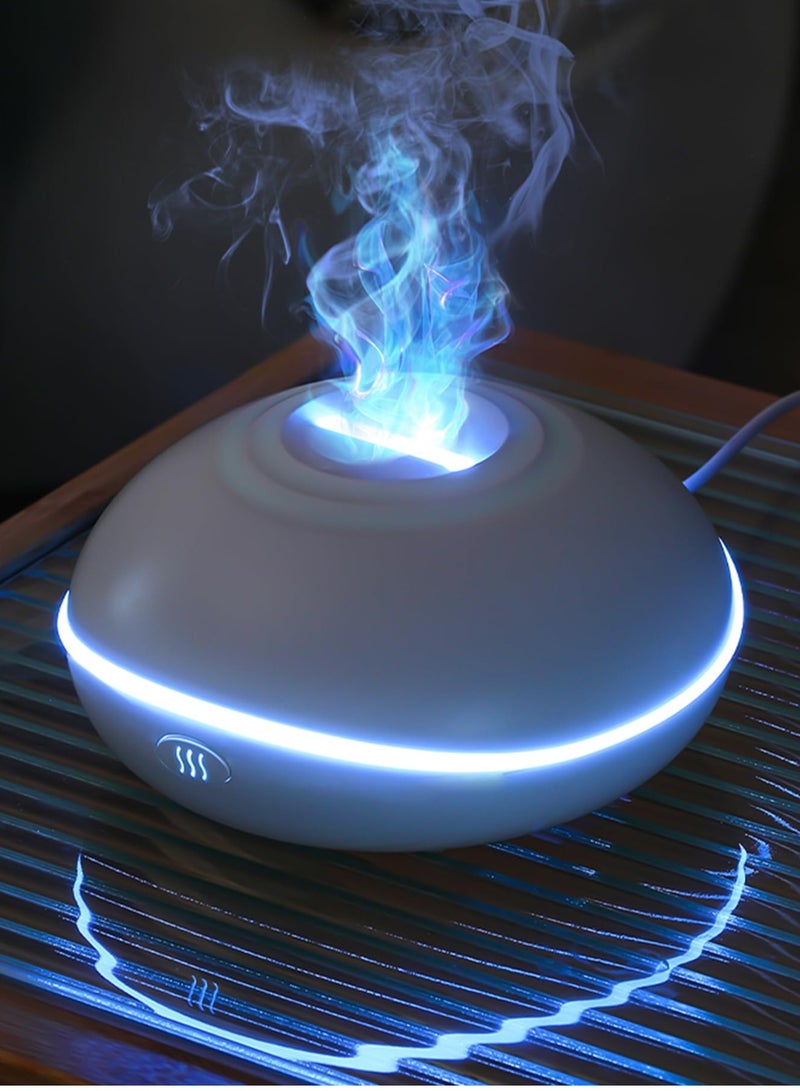 Excefore Flame Essential Oil Diffuser, Aromatherapy Essential Oil Diffuser, 200ML Ultrasonic Aromatherapy Mist Humidifier with Mute Design, Perfect for Office, Home, and Bedroom Ambiance (White) - Image 2