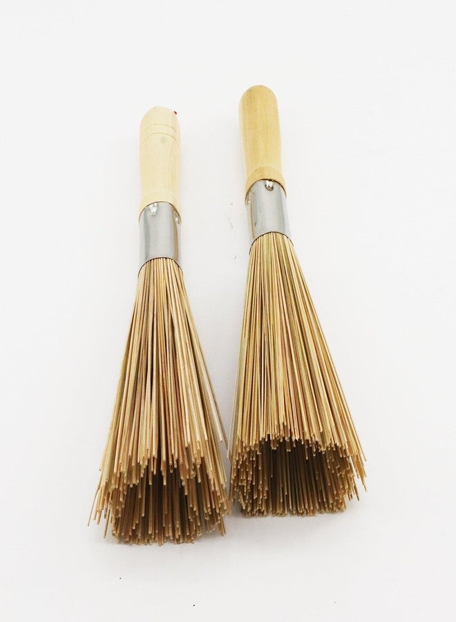 Pokinge 2 Pack Wood Wok Brushes, Kitchen Dish Brush with Handle, Cleaning Brush for Wok, Dishes, Pot, Pans, Sink - Image 4