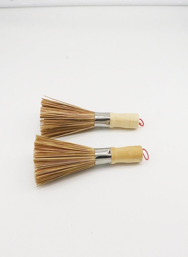 Pokinge 2 Pack Wood Wok Brushes, Kitchen Dish Brush with Handle, Cleaning Brush for Wok, Dishes, Pot, Pans, Sink - Image 3