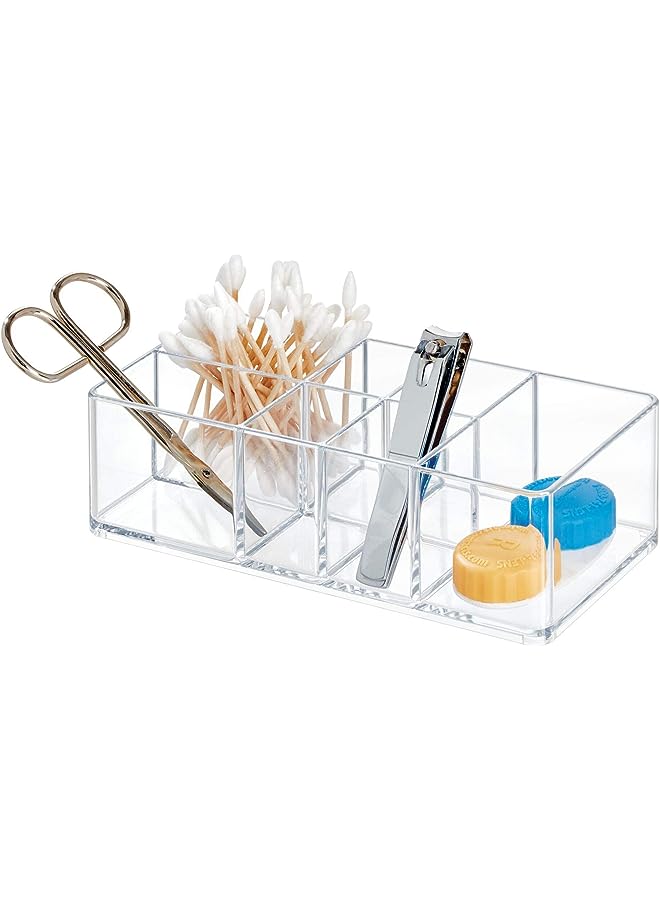 Raxoom 1547 Med+ Bathroom Vanity Divided Organizer, Medication And Bathroom Accessory Organization, 7.1" X 3.1" X 5.1", Clear - Image 1