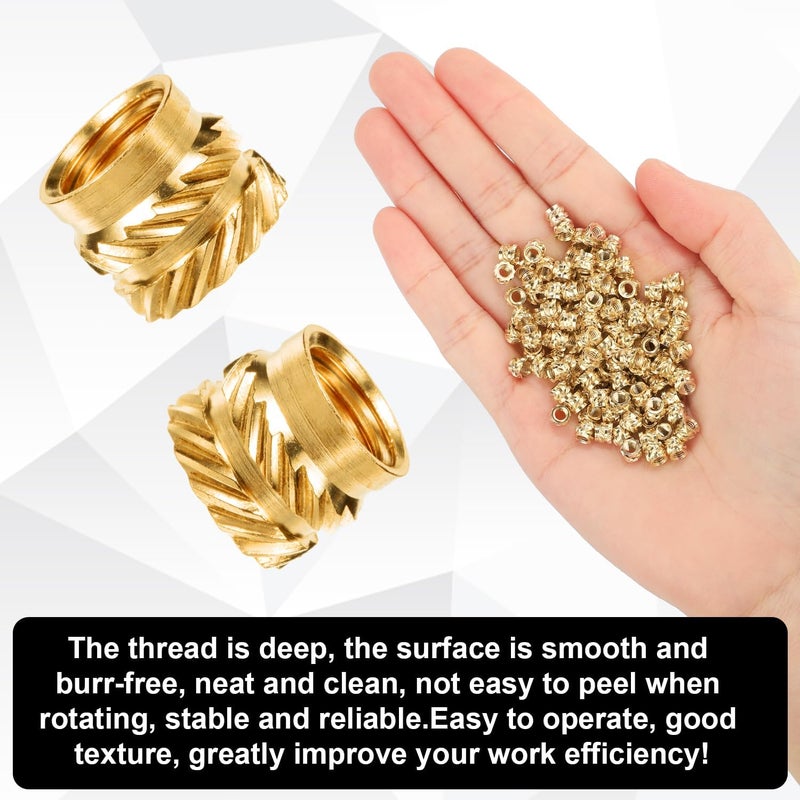 PEUTIER 120pcs 3D Printing Brass Nuts, M3x4x5mm Threaded Inserts with Heat Set Insert Tip and Solder Adapter - Image 4