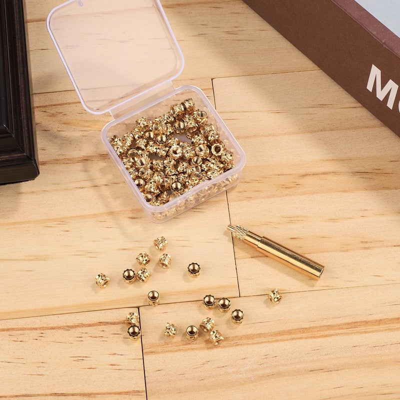 PEUTIER 120pcs 3D Printing Brass Nuts, M3x4x5mm Threaded Inserts with Heat Set Insert Tip and Solder Adapter - Image 3