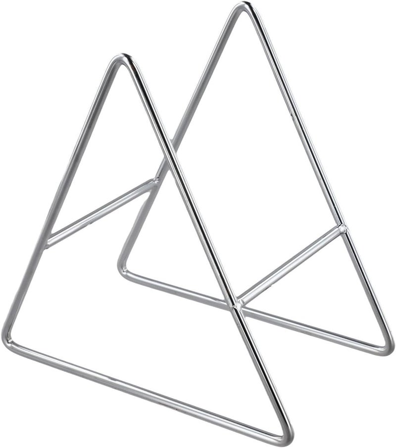 Sliver L Metal Coaster Holder Triangle Design Space Saving Moisture Resistant - Image 1