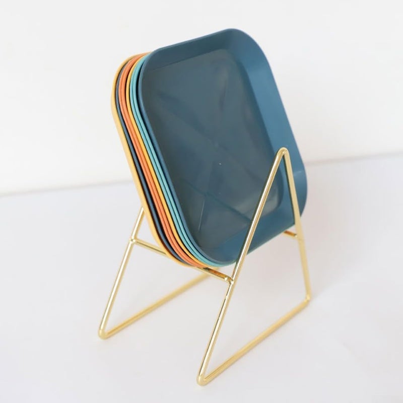 Sliver L Metal Coaster Holder Triangle Design Space Saving Moisture Resistant - Image 5