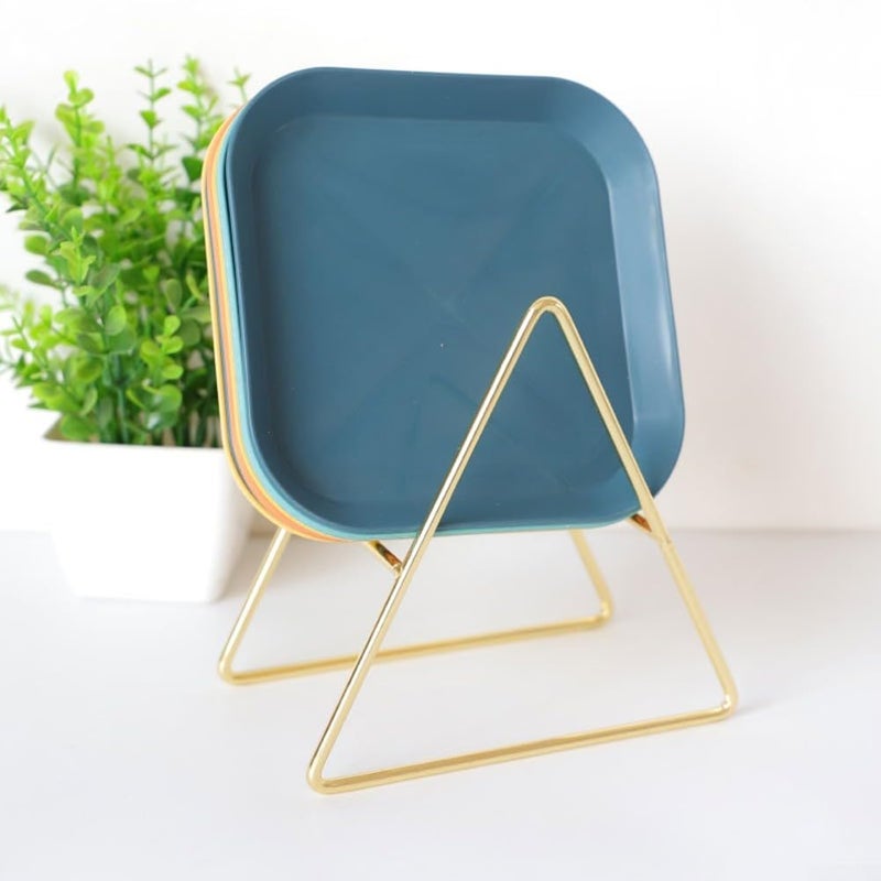 Sliver L Metal Coaster Holder Triangle Design Space Saving Moisture Resistant - Image 4