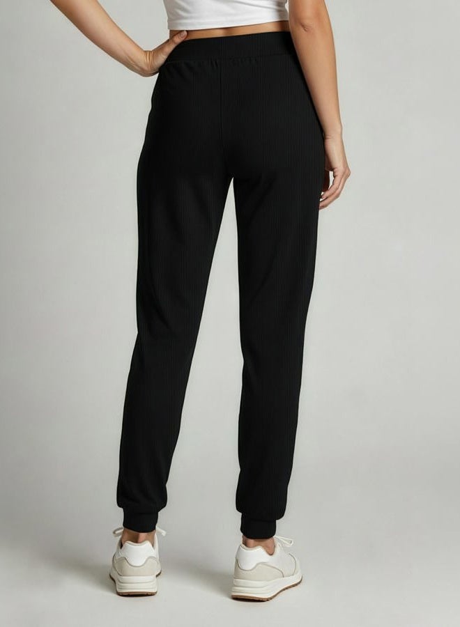 REALESSENTIALS 3 Pack: Women's Ribbed Lounge Jogger Cuffed Yoga SweatpantsPockets (Available in Plus), Set 2, M - Image 4