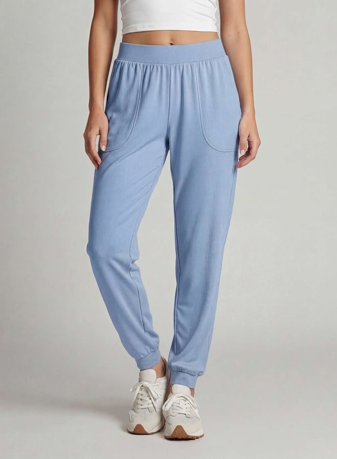 REALESSENTIALS 3 Pack: Women's Ribbed Lounge Jogger Cuffed Yoga SweatpantsPockets (Available in Plus), Set 2, M - Image 2