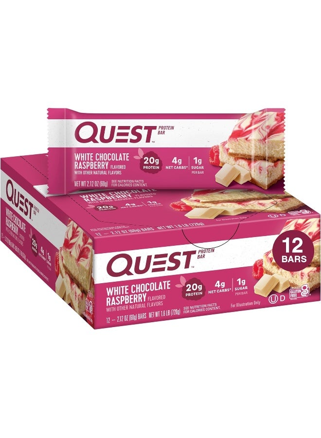 Quest Nutrition Protein Bar White Chocolate Raspberry Pack Of 12 - Image 1