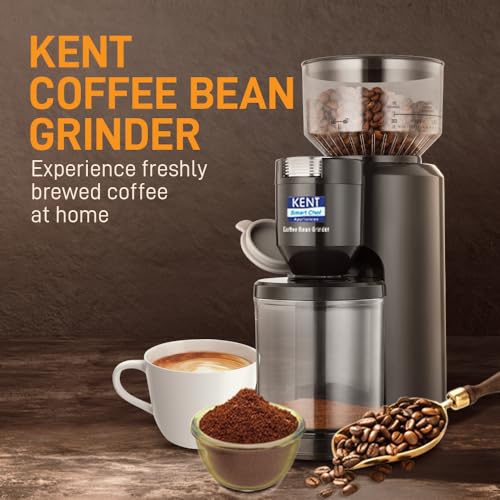 KENT Plastic Coffee Bean Grinder 150 W,Burr Grinding System Maintains Flavour & Aroma,30 Adjustable Grinding Settings,Choice of 2 to 14 Cups of Fresh Grounded Coffee,500 RPM 100% Copper Motor,Black - Image 2