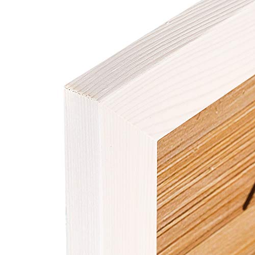 Woodside Rustic Wooden Square Picture Frames 8x8 - Set of 2-100% Natural Solid Eco Wood with Real Glass for Wall Mounting and Tabletop Photo Frame - White - Image 4