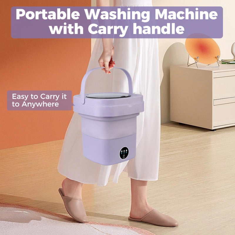EOAYONY Portable Washing Machine, 8L Mini Washing Machine with 3 Modes Timing Cleaning, Portable Washer with Soft Spin and Draining for Socks, Baby Clothes, Towels and Small Items - Image 5