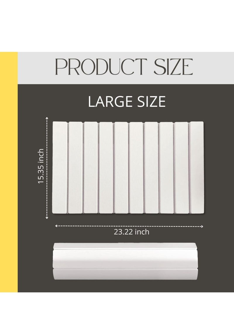 Large Stone Dish Drying Mat for Kitchen Counter, 24"(L)×16"(W) Fast Dry Super Absorbent Collapsible Dish Drying Mats, Eco-Friendly Diatomaceous Earth Mats for Dishes Bottles Cups (White, Large) - Image 2