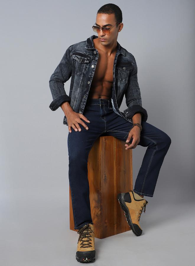 HIGH STAR Mid Rise Plain Regular Fit Jeans - Image 5