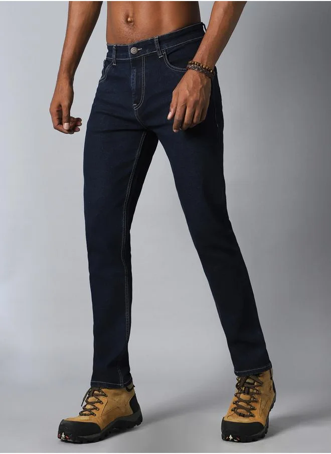هاي ستار Mid Rise Plain Regular Fit Jeans by Styli