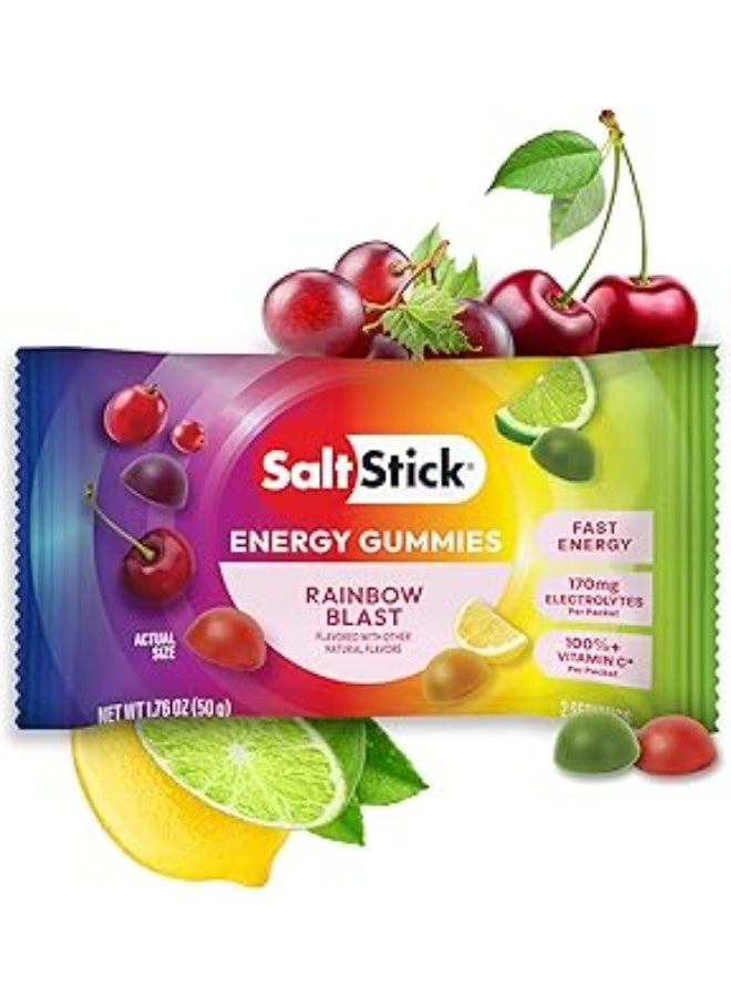 سولت ستك حلوى الطاقة SaltStick مع الإلكتروليتات، بنكهة قوس قزح، حلوى سهلة المضغ غنية بالإلكتروليتات، حلوى طاقة لذيذة. - Image 1