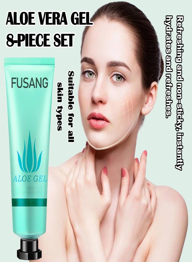 Fusang 8Pcs Organic Aloe Vera Gel for After Sun Skin Care,Natural Moisturizing Aloe Vera Gel for Face & Body,Easy to Portable Face Moisturizer,Travel Size Pure Vera Aloe Gel for all Skin Types - Image 2