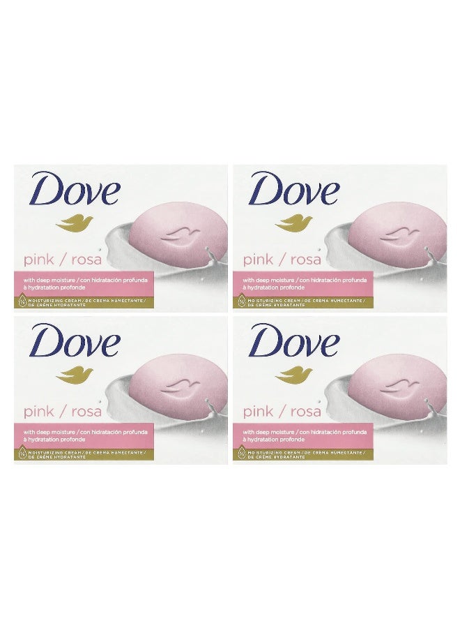 Dove صابون دوف، بار الجمال مع ترطيب عميق، وردي، 4 قطع، 3.75 أونصة (106 جرام) لكل منها - Image 1