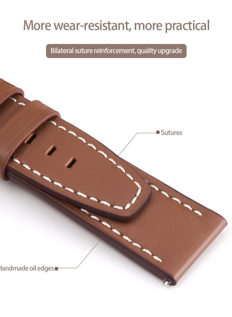 Bracelet Strap for Huawei Watch GT3 Genuine Leather Strap (Black 22mm) - Image 4