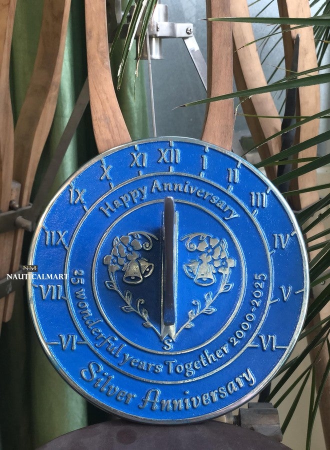 NauticalMart 25th Silver Anniversary Unique Marriage Present for Parents, Grandparents, Friends, Husband or Wife, Couples, Him & Her Wedding Anniversary Sundial Gift 2025 (25th Anniversary) - Image 3