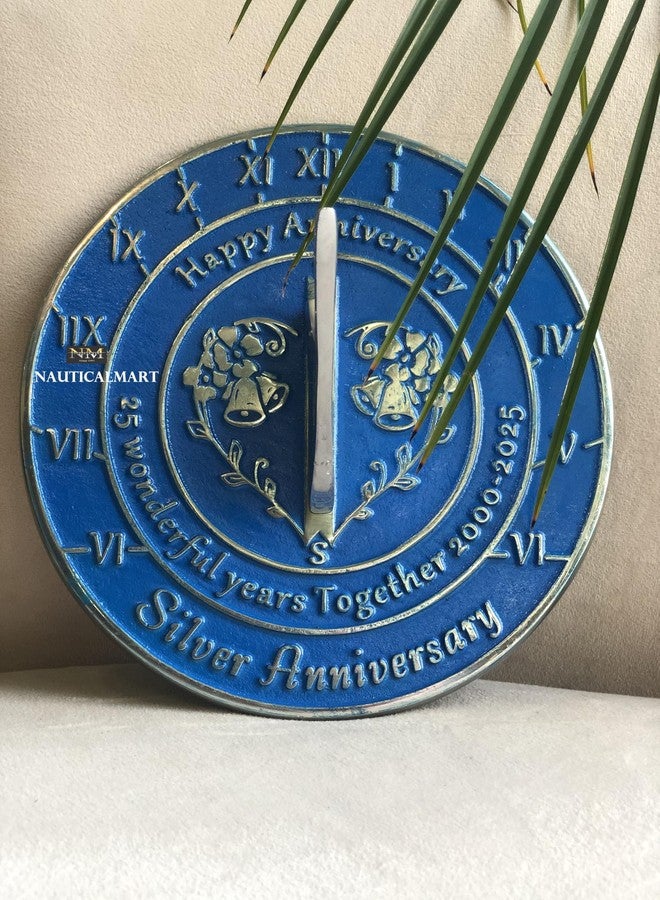 NauticalMart 25th Silver Anniversary Unique Marriage Present for Parents, Grandparents, Friends, Husband or Wife, Couples, Him & Her Wedding Anniversary Sundial Gift 2025 (25th Anniversary) - Image 4
