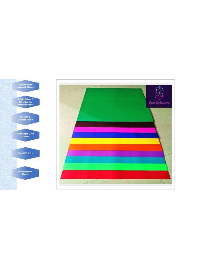 SEJASCOLLECTIONS مجموعة SEJAS | عبوة من 20 | متعددة الألوان، زاهية، A1، كبيرة / بحجم كامل، أوراق باستيل / مخططات، تستخدم في الفن والحرف، الكولاج، المشاريع، الملصقات، إلخ. عادية / غير مسطرة، الحجم: 70x56 سنتيمتر، سمك 200 جرام لكل متر مربع، أوراق باستيل. - Image 5