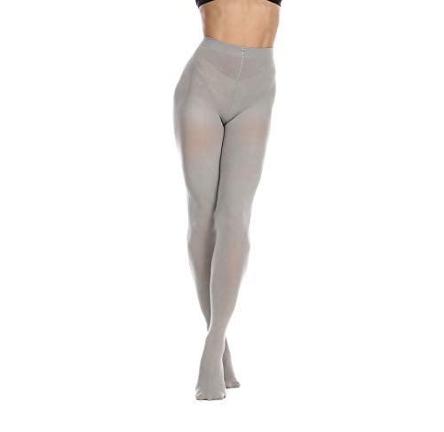 Frola Women's 80 Denier Soft Semi Opaque Solid Color Footed Pantyhose Tights((Small-Medium,Gray) - Image 2