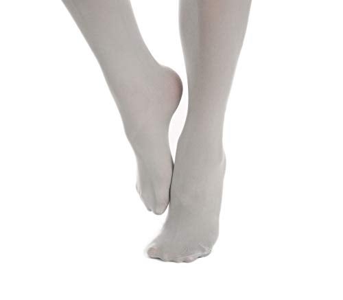Frola Women's 80 Denier Soft Semi Opaque Solid Color Footed Pantyhose Tights((Small-Medium,Gray) - Image 5