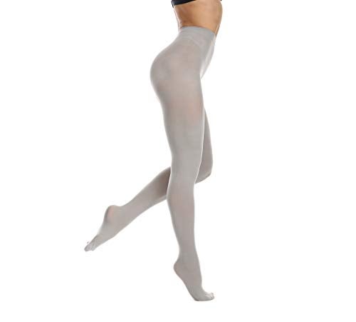Frola Women's 80 Denier Soft Semi Opaque Solid Color Footed Pantyhose Tights((Small-Medium,Gray) - Image 4
