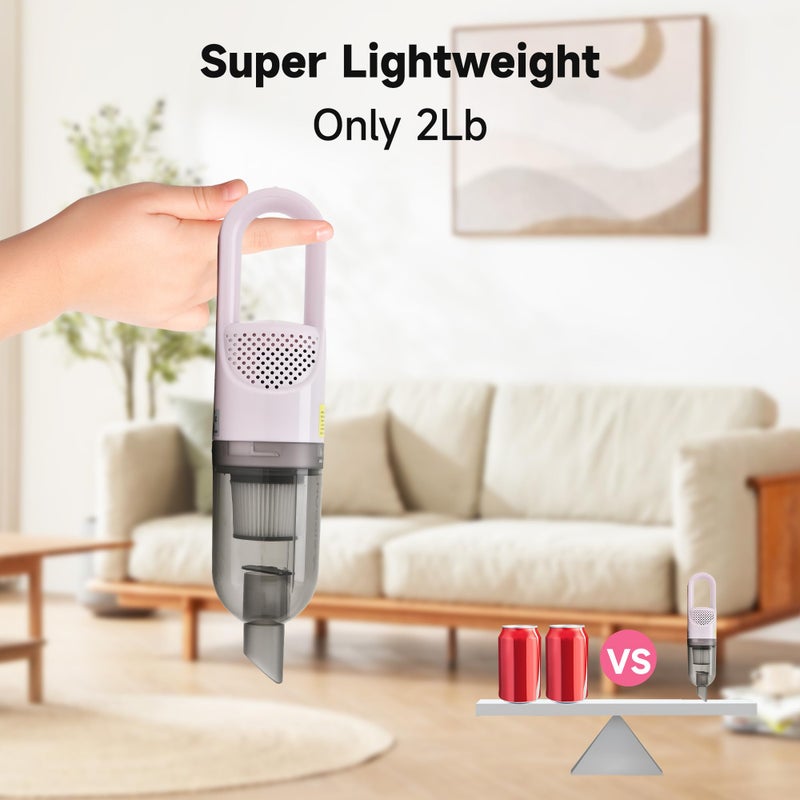 TROURAY Handheld Vacuum Cleaner,Ultra-Lightweight Mini Portable Vacuums for Home, 6 in 1 Stick Vac Cleaners for Car,Pet Hair(Green Cordless) - Image 4