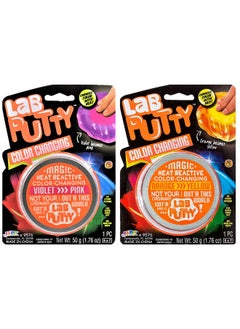 Ja-Ru Lab Putty Color Changing Toys W/Tin Slime Containers (2 Slime Pack) Heat Sensitive Sensory Putty Non Sticky Slime. Fidgets For Teens & Kids. Stress Relief Therapy Putty. Party Favors. 95762P  - Image 1