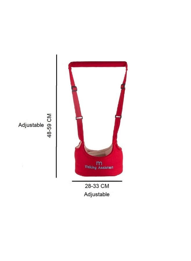 Syga - Handheld Baby Walker With Harness Adjustable Walking Assistant Helper For Infant Child (Age 6 Months To 24 Months)Stand Up And Learn Walking Red - Image 1