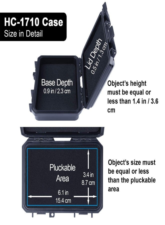 Lykus HC-1710 Mini Hard Case Dry Box with Foam Insert, Interior Size 6.54x3.94x1.46 inch, IP66 Splash-Proof - Image 3