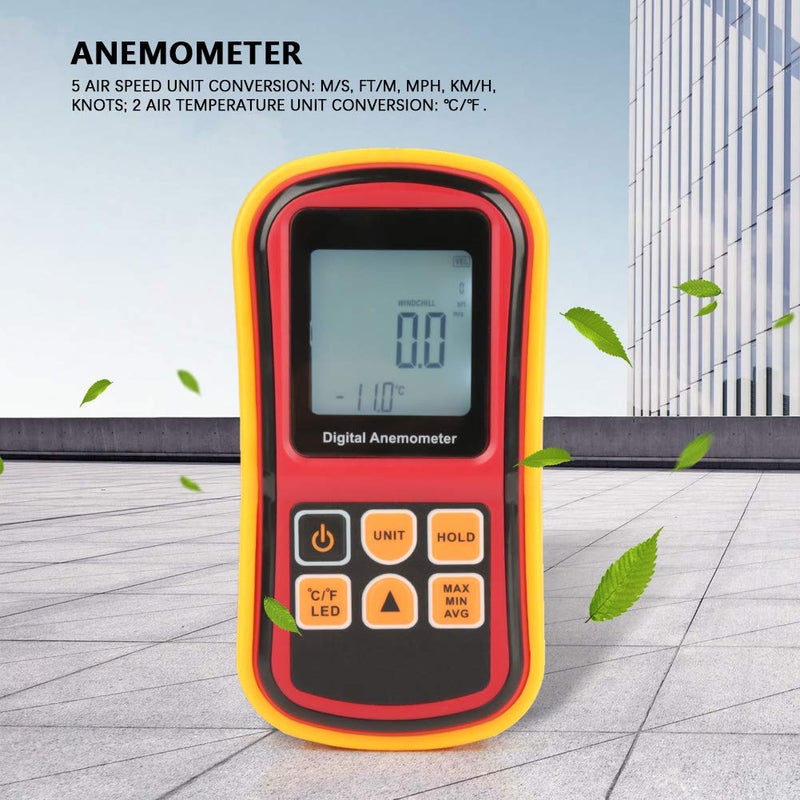 Digital Anemometer Handheld Wind Speed Temperature Meter Backlight LCD Display Portable - Image 5