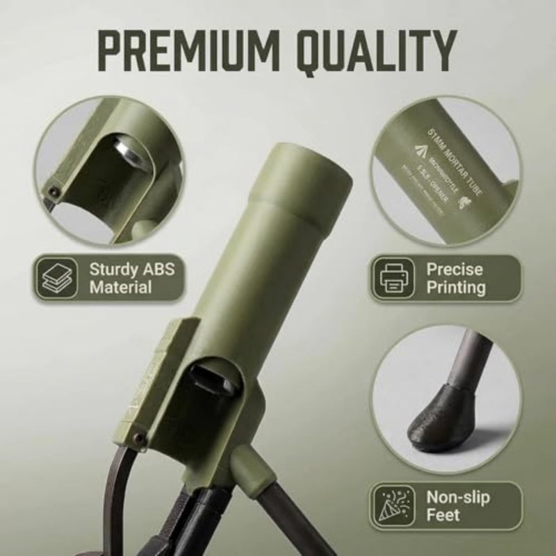 51mm Mortar Bottle Opener, Hands-Free Push Down Cap Launcher, Heavy-Duty Beer Bottle Opener, Funny Mortar-Shaped Bottle Opener with Cap Launcher, Home Bar Desk Decor Gift for Men Dad - Image 5