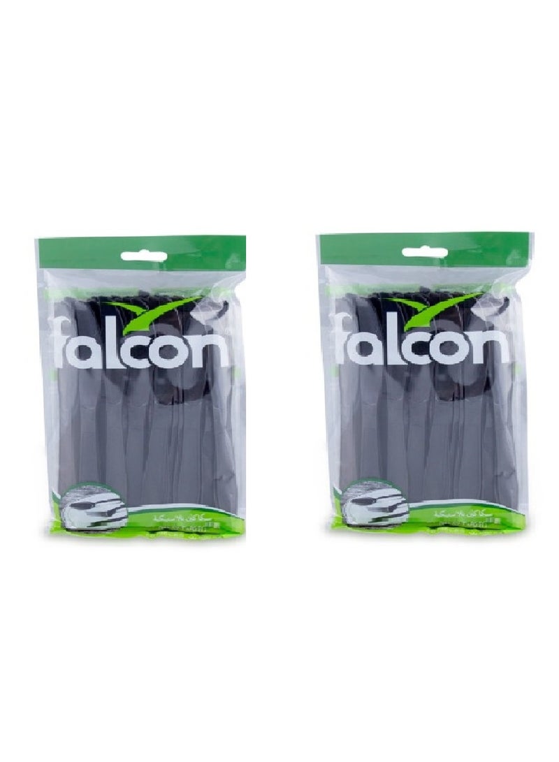 فالكون باك سكين بلاستيك أسود (2 علبة × 50 قطعة) - Image 1