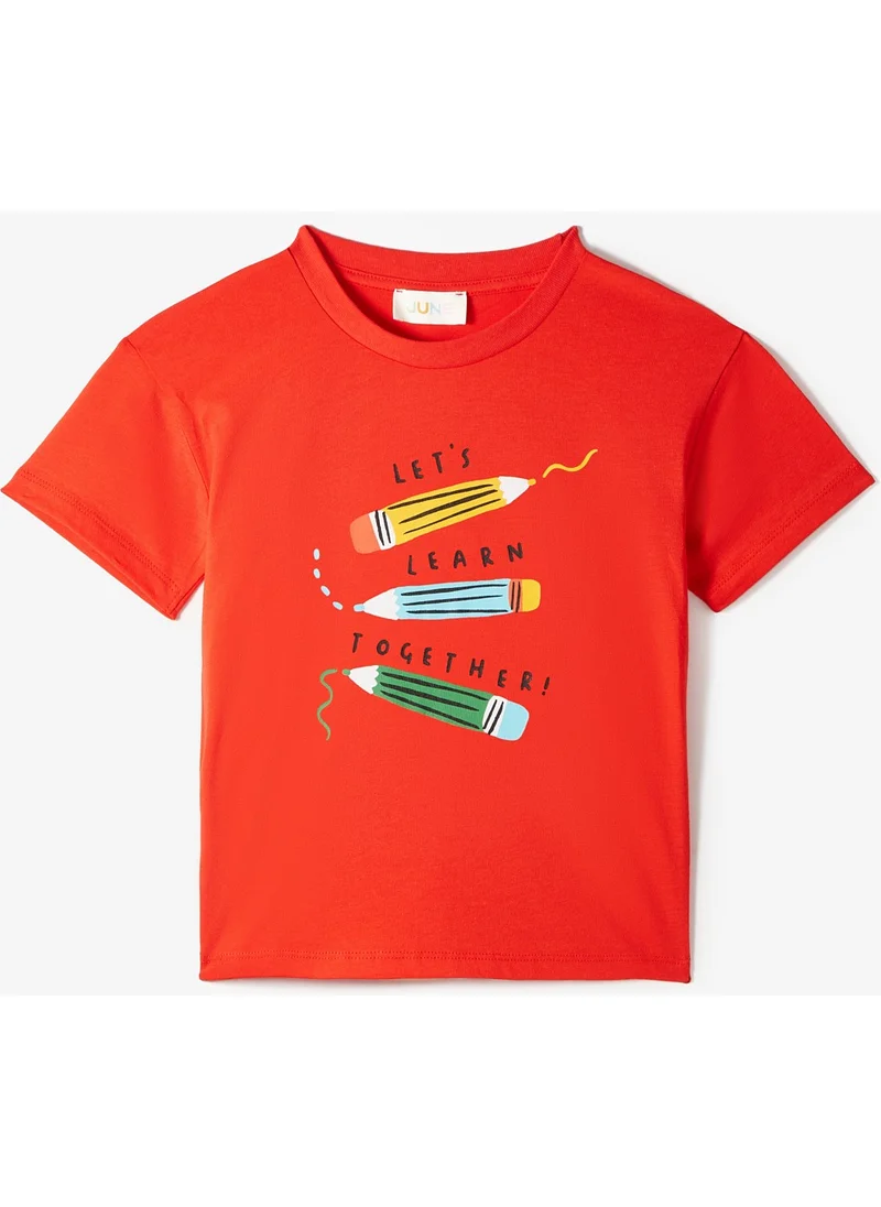 JUNE Baby Colored Pencils Printed Color T-Shirt